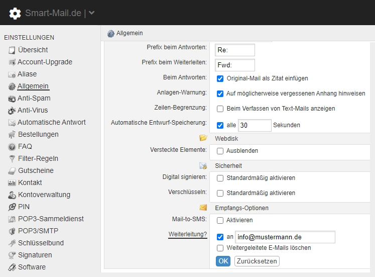 Smart-Mail Weiterleitung
